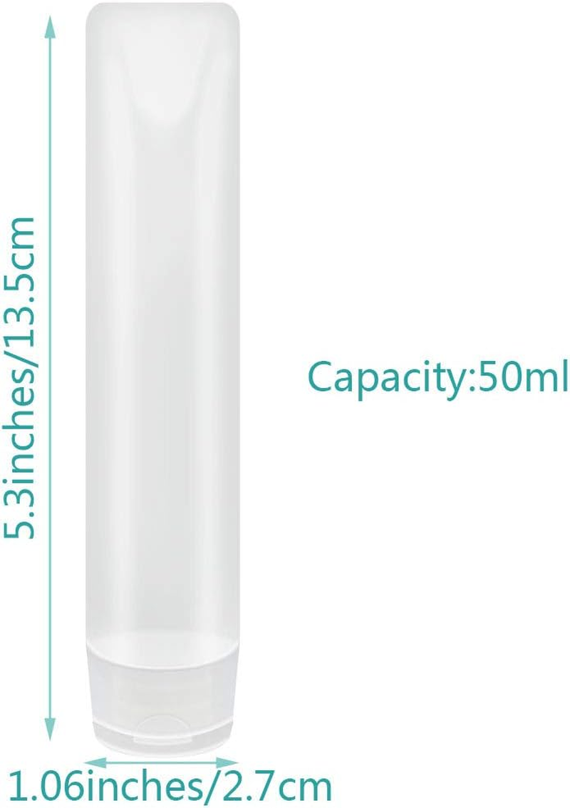 Nydotd 18 Pack Travel Size Plastic Squeeze Bottles for Liquids, 50Ml/1.7Oz TSA Approved Makeup Toiletry Cosmetic Containers, Leak-Proof with Flip Caps, Refillable image number 3