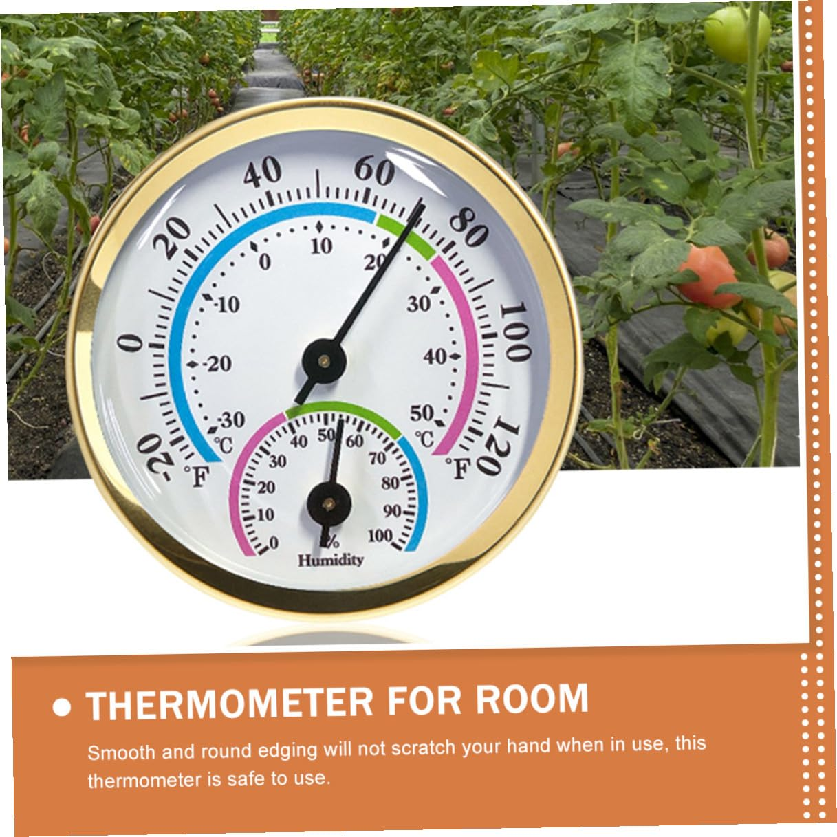 Alasum Indoor Outdoor Thermometer Hygrometer Wall-Mountable Mini Temperature Humidity Gauge Scale for Home Office Garden Kitchen image number 5