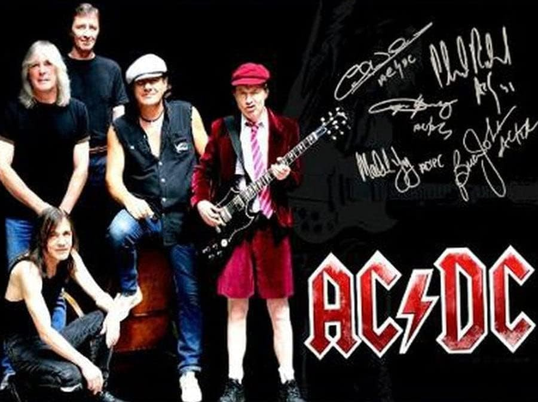 Klovaphotos ACDC Angus Brian Young Signed Autographed Poster Memorabilia, A4 Size, High Resolution, Glossy Photo Paper, Plastic Packaging