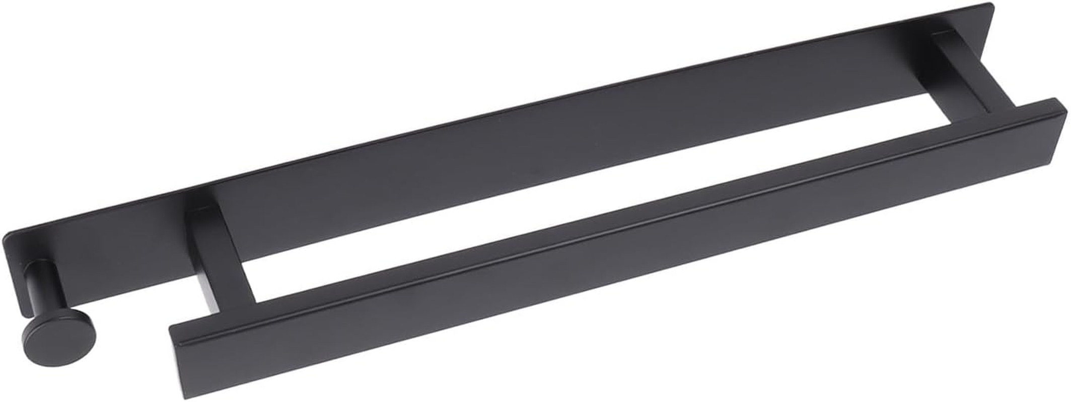 304 Stainlsteel Vertical Towel with Hooks Wall Mounted Black Bath Towel Storage Rack Multifunctional Design 15.8X1.8X2.4Inch image number 5