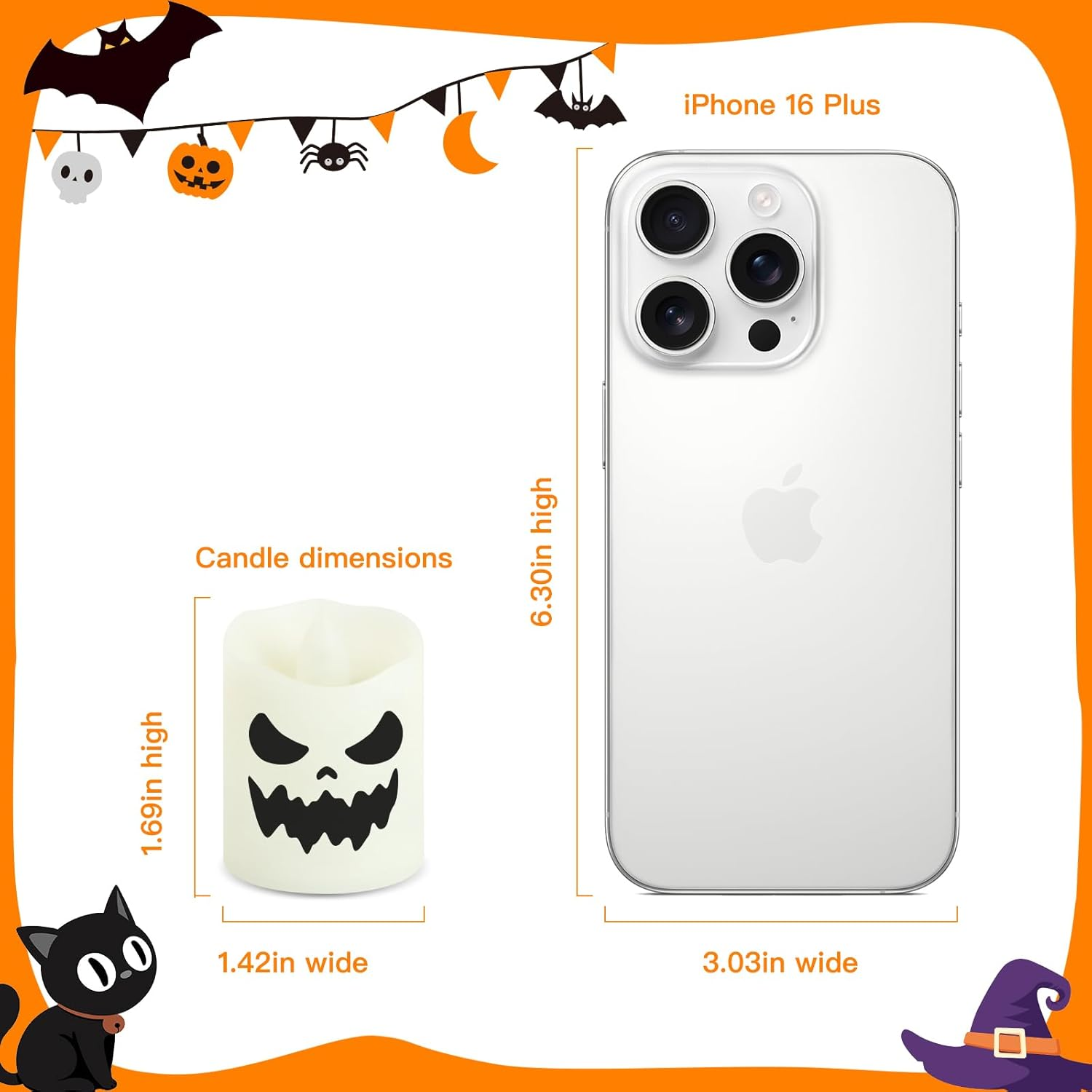 YLSD Halloween LED Candle Decoration with Remote Control, Flameless Votive Candles for Halloween Home Decor, Timing and Color Change, Battery Powered (6 Pack) image number 5