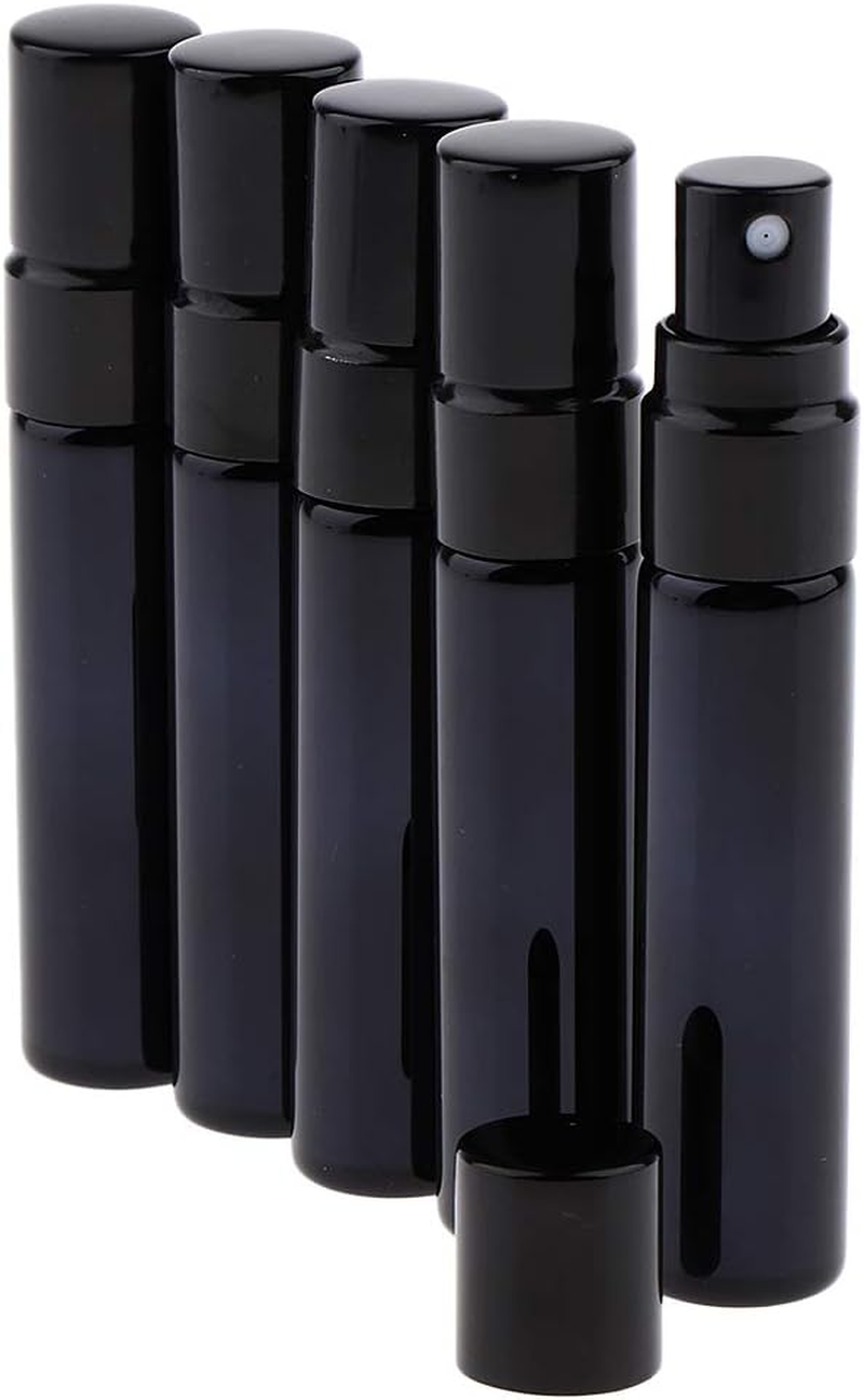 5 Piecesglass Spray Bottles Mini Vials Perfume Bottle Cosmetic Container Black image number 6