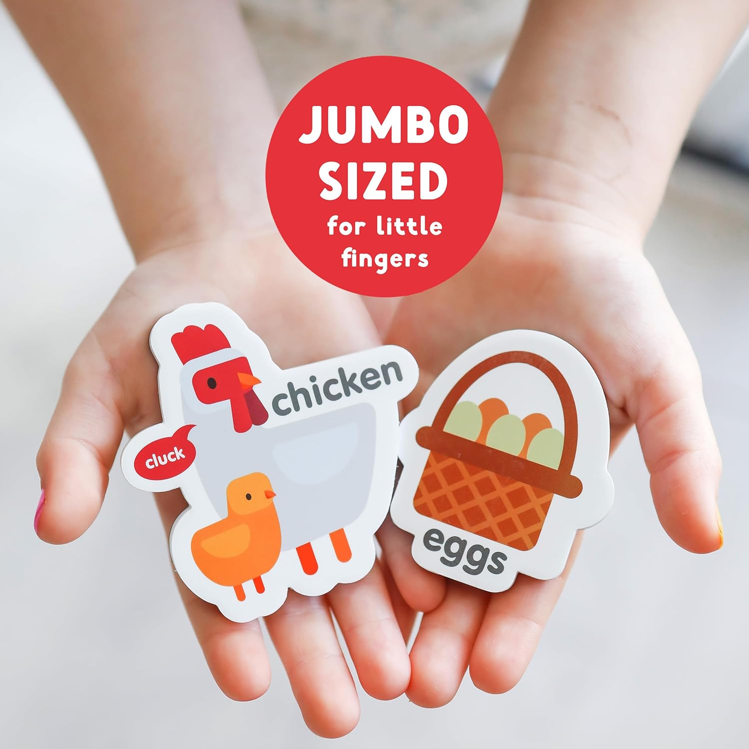 Curious Columbus Farm Animal Magnets - Fridge Magnets for Toddlers 1-3 Kids and Baby Ages 0+ Includes Fun Farm Scene Poster - Large Foam Refrigerator Educational Toddler Magnets for Learning ABC image number 5