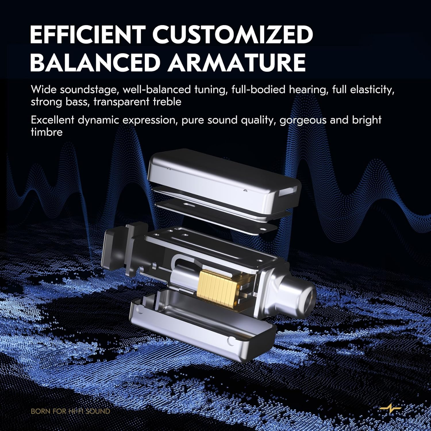 KEEPHIFI CCZ MC04 1DD 1BA Wired Headphones In-Ear Monitors for Musicians, IEM Headphones with 10 Mm Large Sound Cavity, Composite Magnetic, Clear Sound, Comfortable Gaming Earphones with Durable image number 1