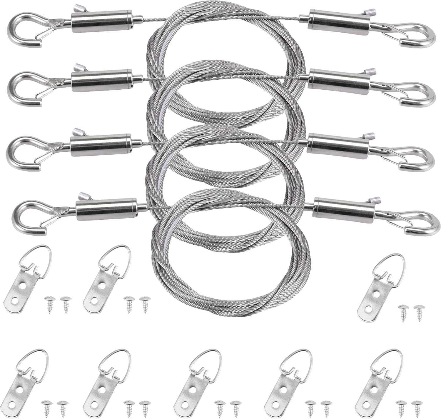 Adjustable Picture Hanging Wire, Iron Heavy Duty Wire Rope, Adjustable Length Picture Hanger, Locking Clip Hanging Lanyard, for Mirror Hardware,Light Lamp,Billboards, Flowerpot image number 3