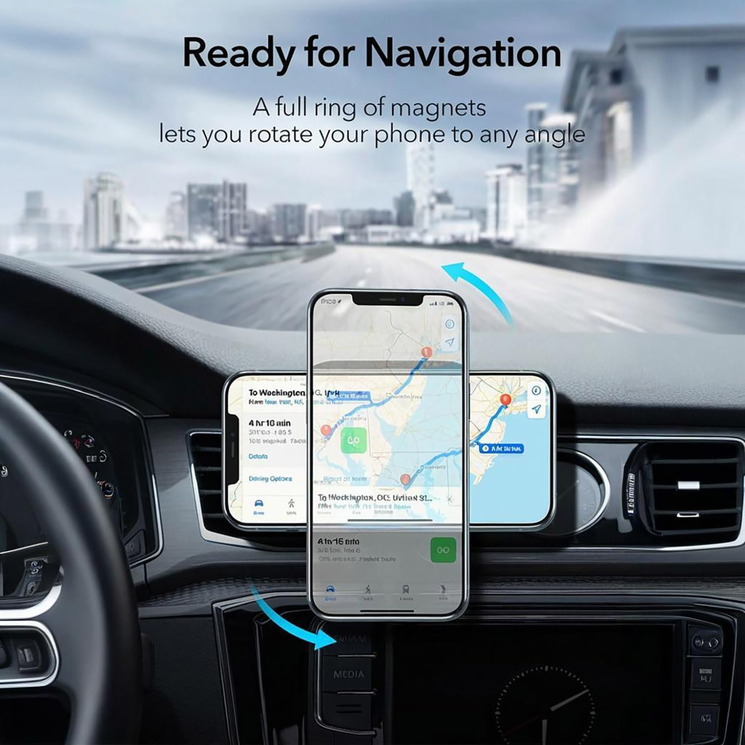 Magnetic Wireless Car Charger Mount 15W Car Phone Holder Compatibl with Iphone 12-16 Series,Vent Windshield Dash Mount Phone Charger Holder Mount (Black Magnetic) image number 6