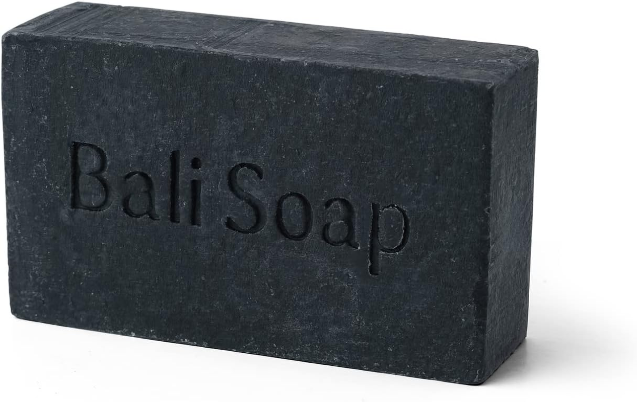 Bali Soap - Bamboo Charcoal Natural Soap Bar, Face or Body Soap Best for All Skin Types, for Women, Men & Teens, Pack of 3, 3.5 Oz Each image number 1