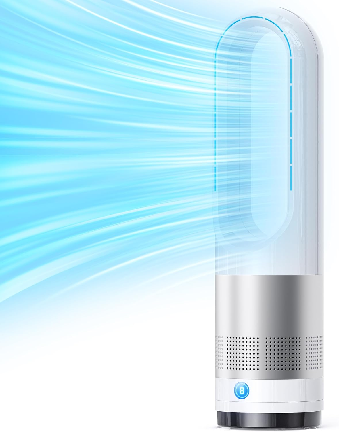 Bladeless Tower Fans for Bedroom - 8In1 Pedestal Fan Cooling Quiet, 90&deg; Oscillating Tower Fan with 8 Speeds, 8 Hour Timer, Oscillating Pedestal Fan with Remote for Indoor, Bedroom, Home & Office image number 5