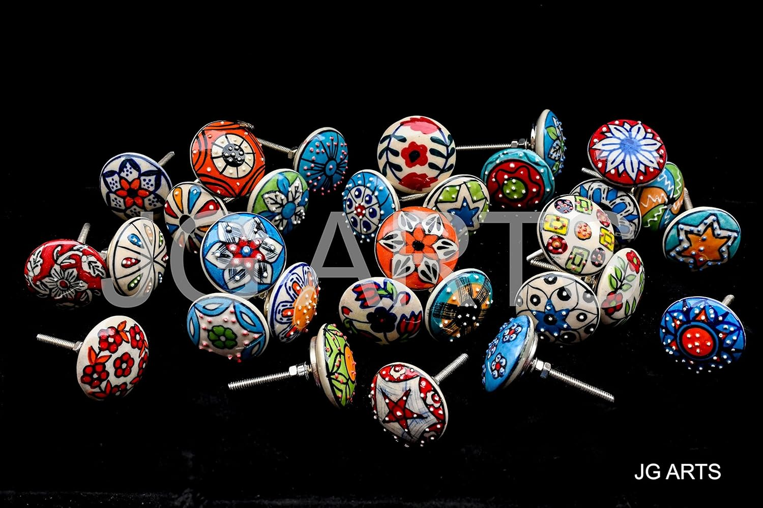 20 X Mix Vintage Look Flower Ceramic Knobs Door Handle Cabinet Drawer Cupboard Pull