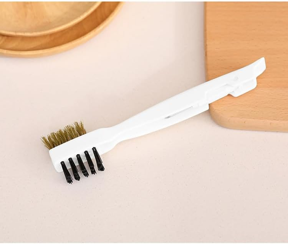 Kitchen Cleaning Scrub Brush - Deep Gas Stove Brass Wire Brushes with Stiff Bristles & Cooktop Scraper, Scrubber for Range Hood Grease Grime, Rust Cleaner for Pot Pan (White, 19 * 2 * 4.5CM) image number 6