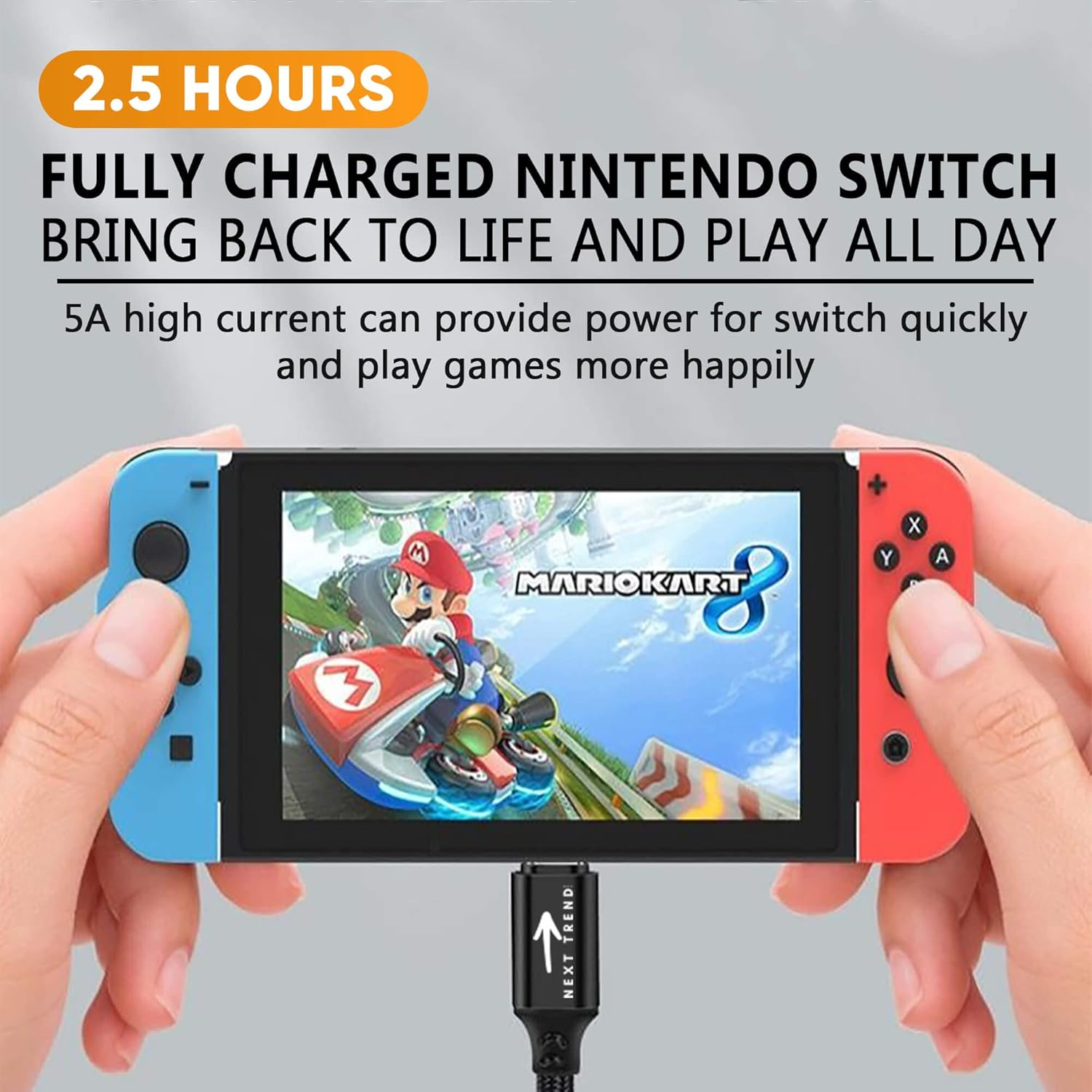 Next Trend Dot USB C to USB C Cable (2-Pack) 1M, 100W/5A Fast Charging, PD, Black image number 2