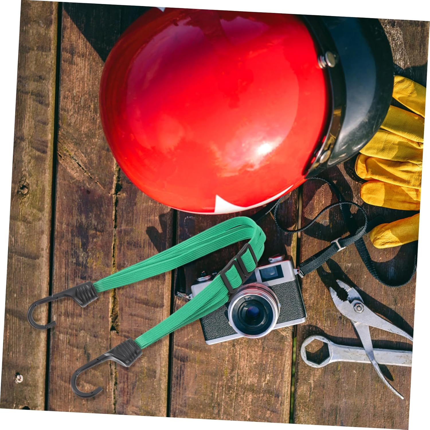 TOPPERFUN Helmet Mesh Pocket Elastic Rope for Motorcycle Helmet Includes Luggage Binding Strap and Luggage Strap for Motorcycles and Cycling Accessories image number 4