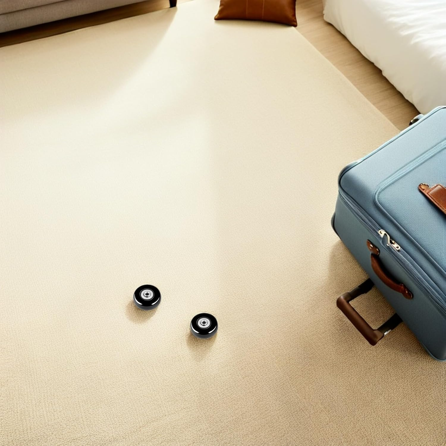 GAROZATION 6Pcs Luggage Wheel Replacement Kit 40X18Mm with Screws, Silent Swivel Suitcase Wheels Repair Parts for Travel Suitcase and Luggage Bag Assembly image number 3