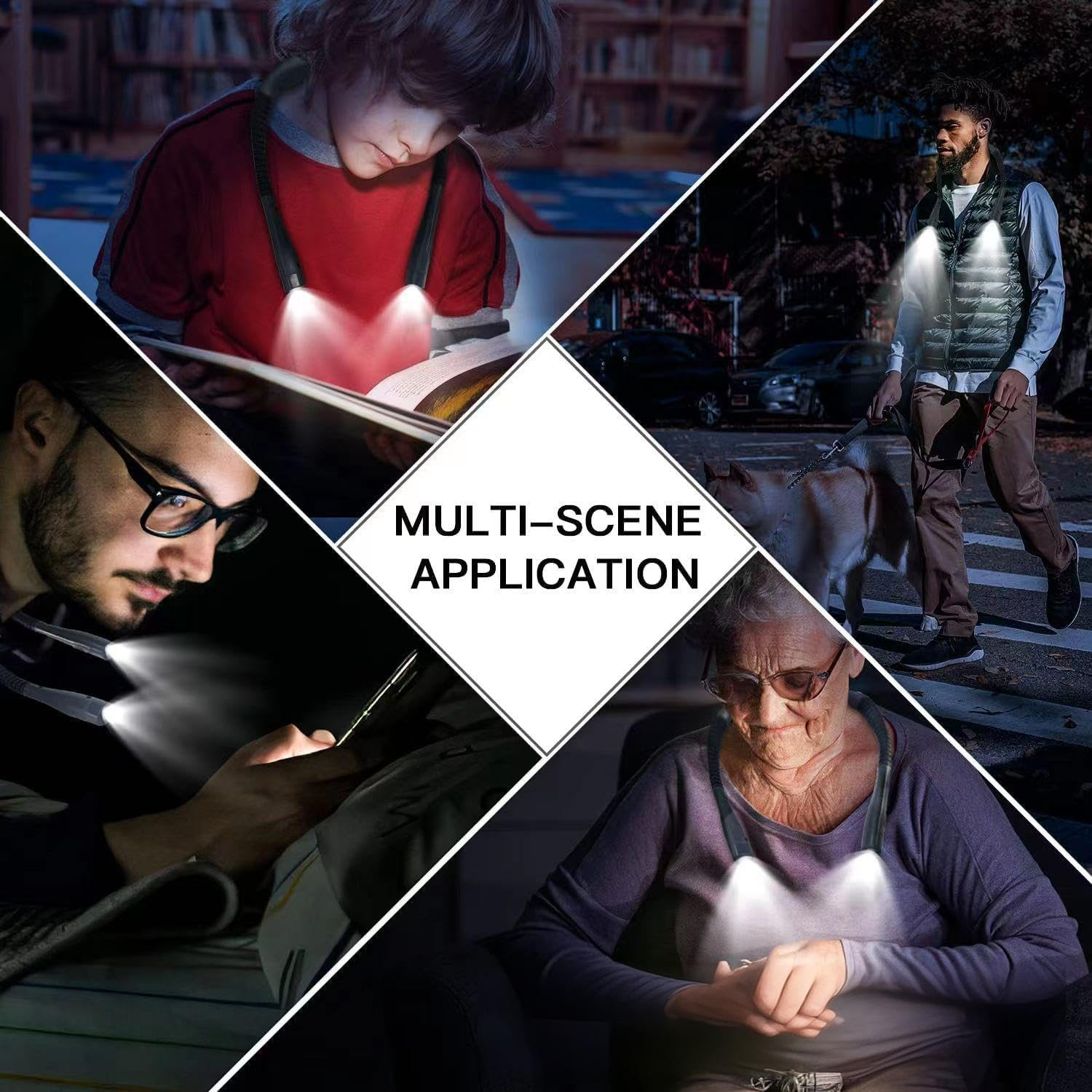 Neck Light, Rechargeable Reading Light, 3 Colors 9 Stepless Brightness, Book Light with a Lock, Timer and Sleep Aid, Ergonomic Design, Perfect for Reading, Camping, Knitting Craft (Pink) - Silver Gray image number 2