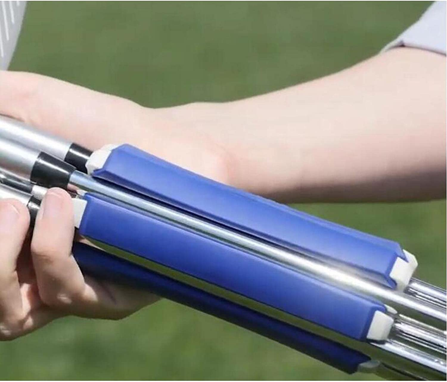 Aternee Golf Club Retainer Fixed Support Fixed Clip Holder Holds up to 6 Clubs, Golf Club Divider for Carrying - Blue+White