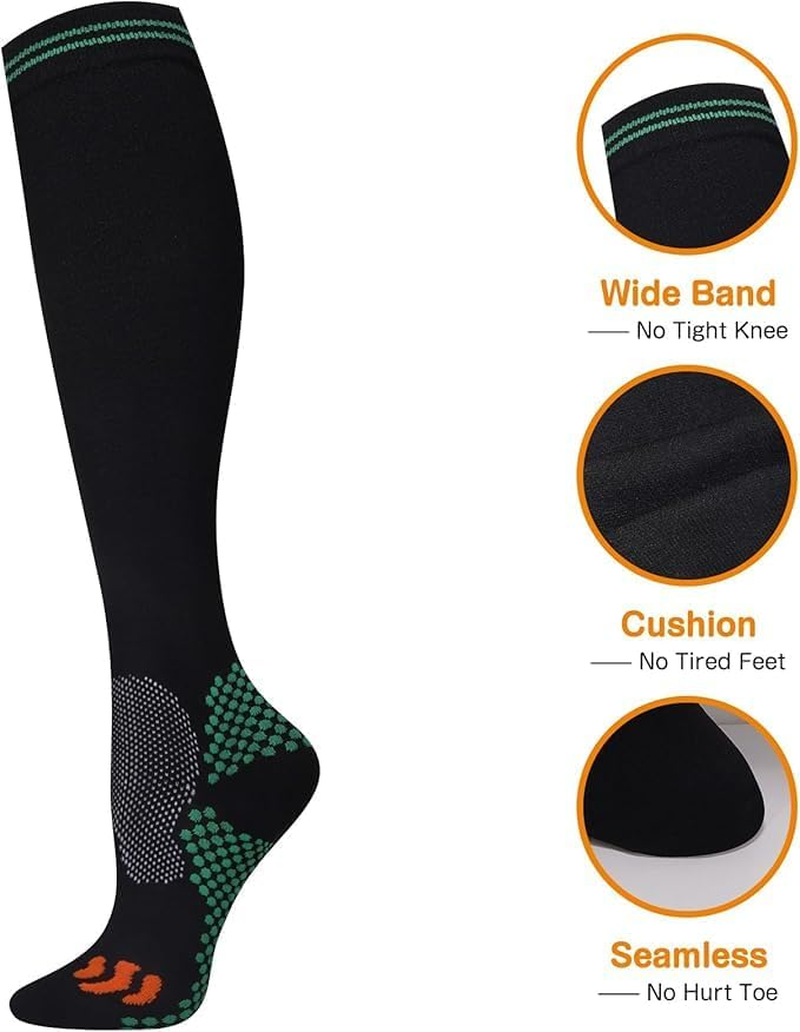 Compression Socks (2/3 Pair) for Men and Women 20-30 Mmhg Compression Stockings Circulation for Cycling Running image number 3