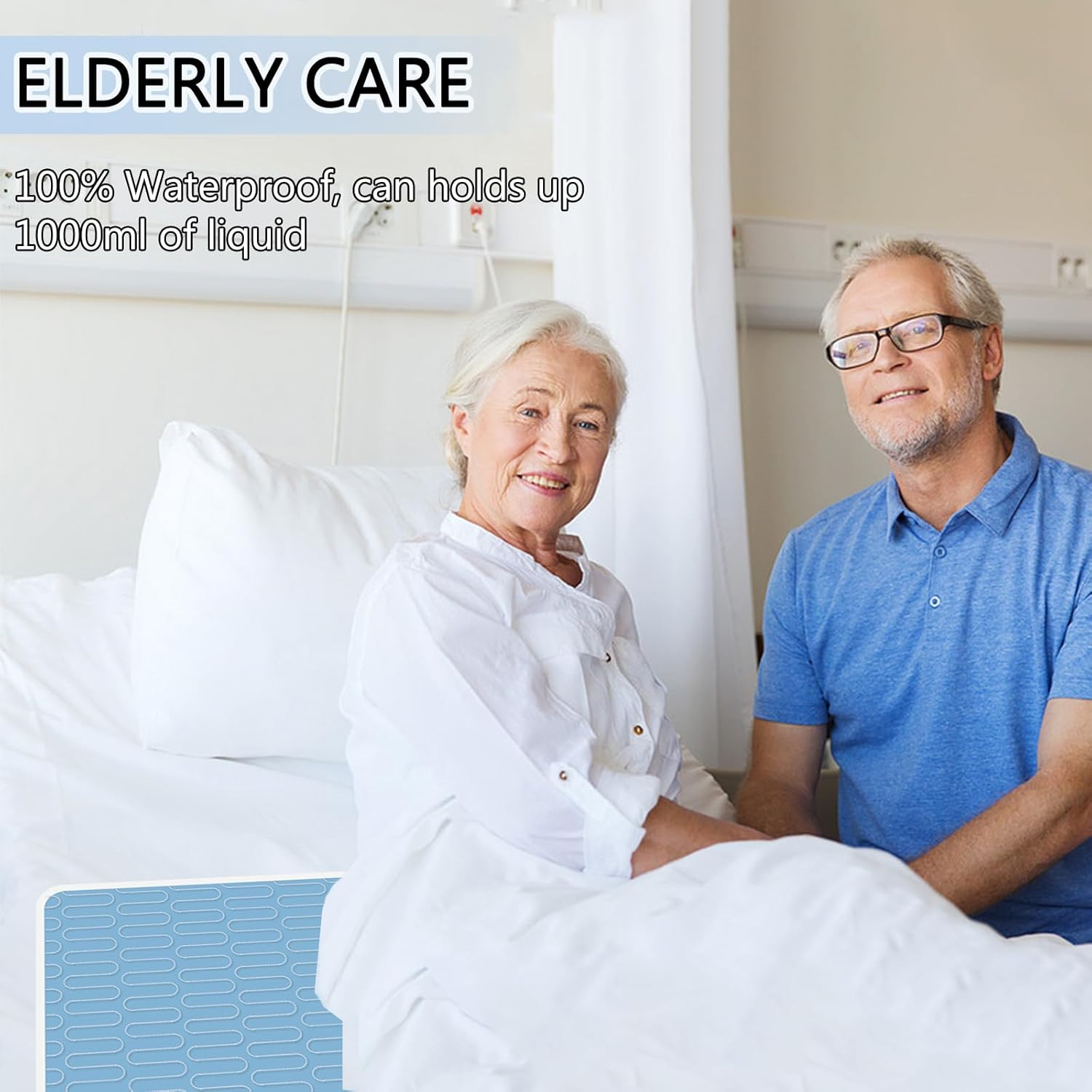 4 Pack Incontinence Bed Pads - 34"X36", Washable and Reusable Waterproof Mattress Pad, Pee Pads for Adults, Kids, Elderly, and Pets image number 2