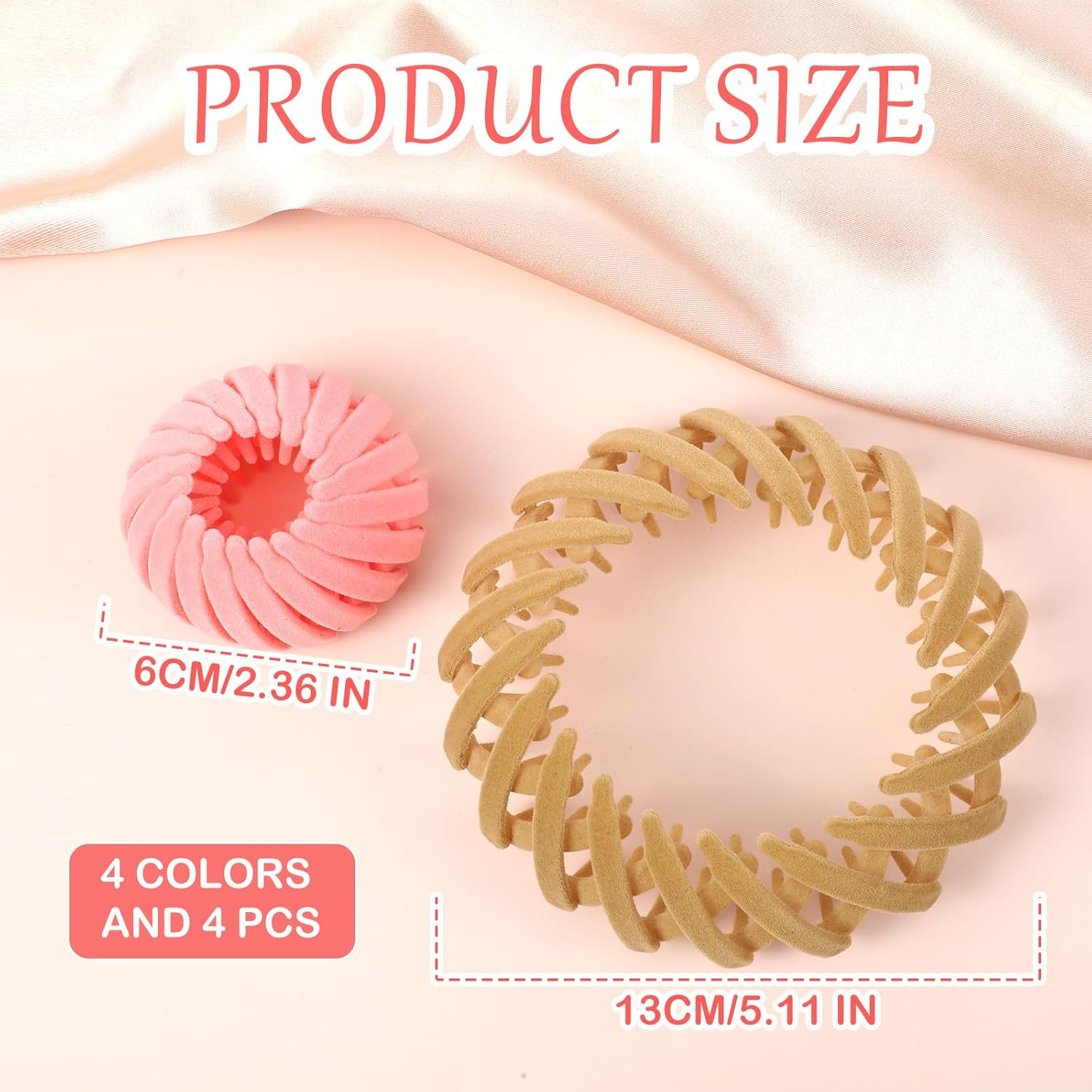 Oruola 4Pcs Bird Nest Hair Clip,Expandable Birds Nest Hair Clip for Women and Girls,Velvet Fabric Hair Nest for Women, Anti-Skid Design, Compatible with Thin and Thick Hair image number 3