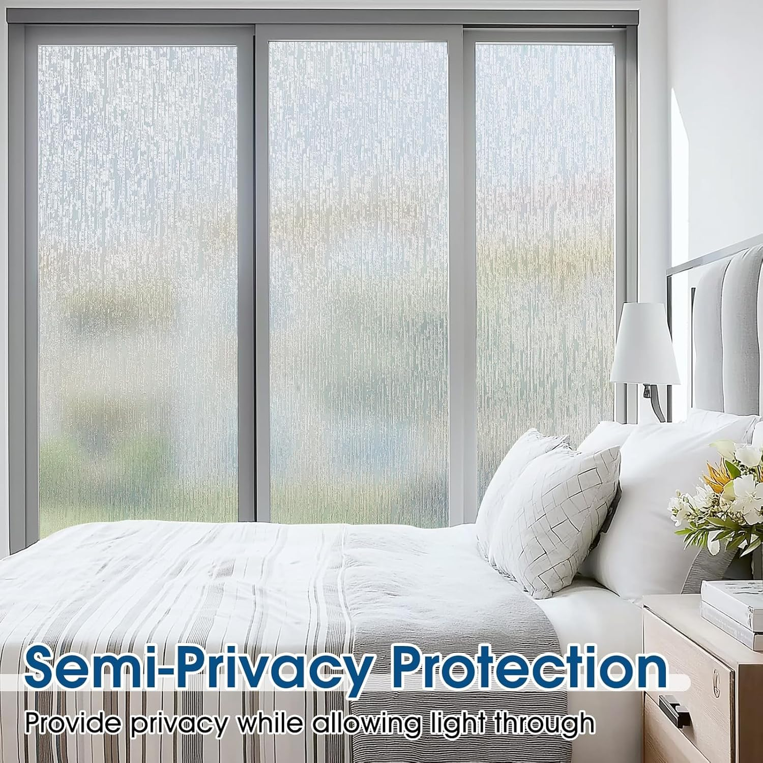 Frosted Textured Privacy Window Film - Static Cling（45Cm X 200Cm）