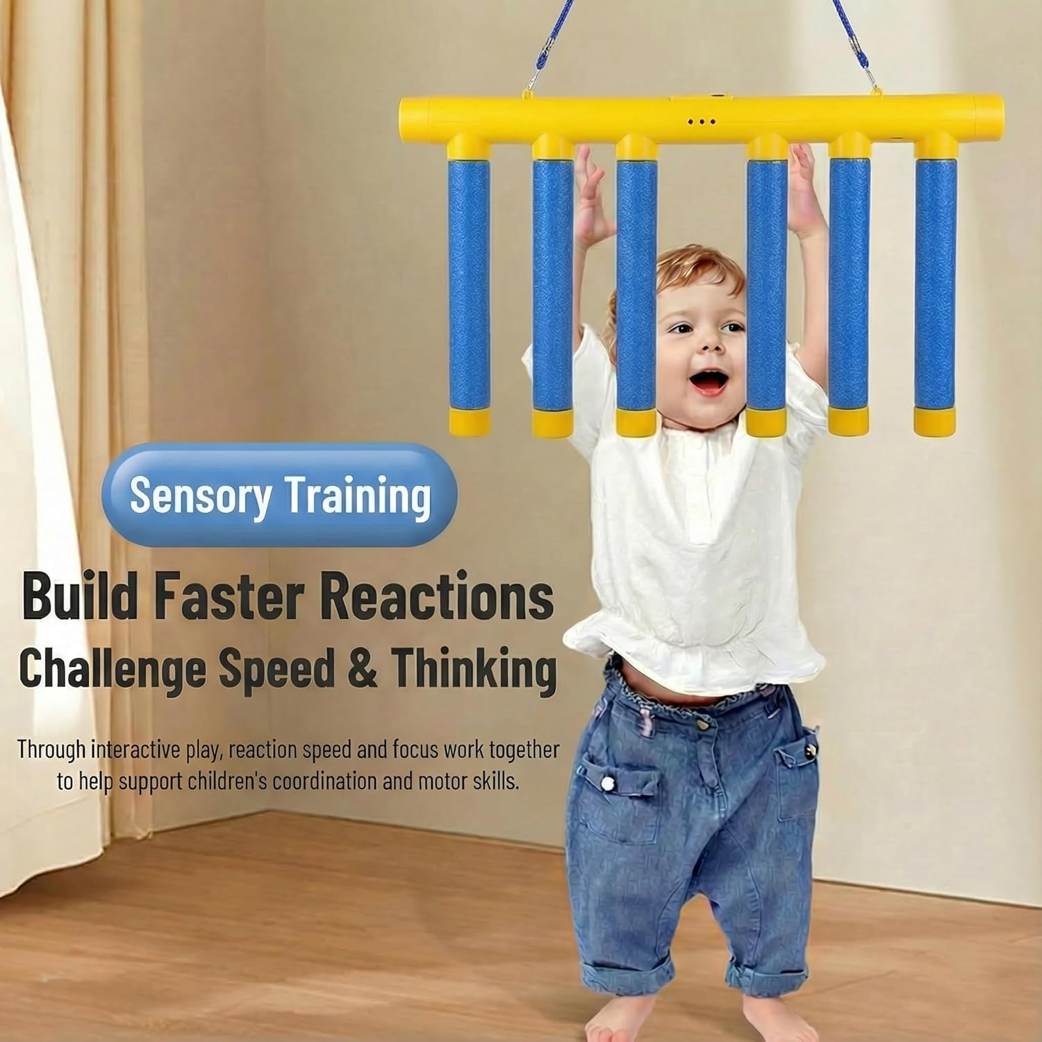 Catching Sticks Game, Drop Sticks Game Falling Stick Toys, Reaction Training Toy Interactive Drop Stick Games, Hand Eye Coordination Training for Kids Adults image number 1