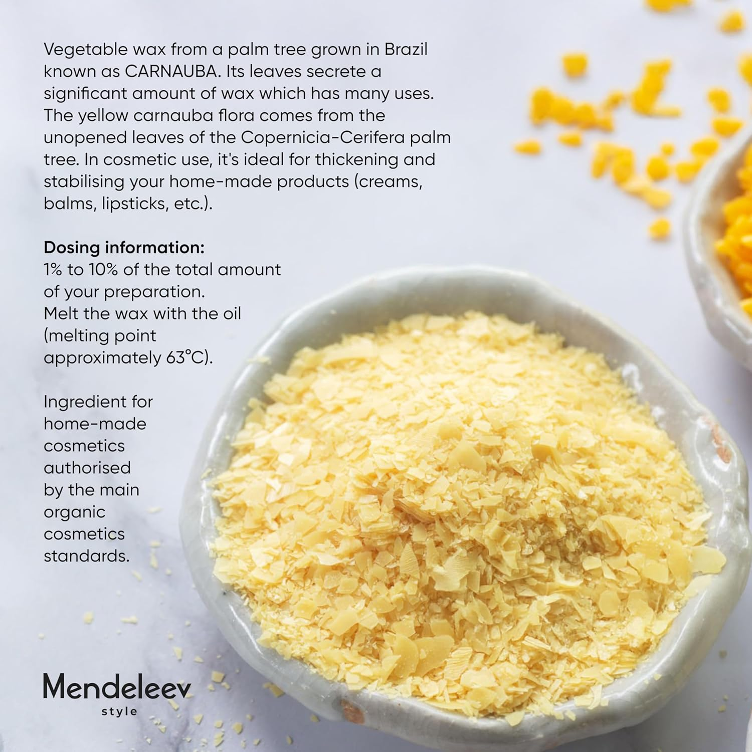 13 Oz (365 Gram) Carnauba Wax Flakes Pure Carnauba Wax Bulk for Wood Polishing image number 4