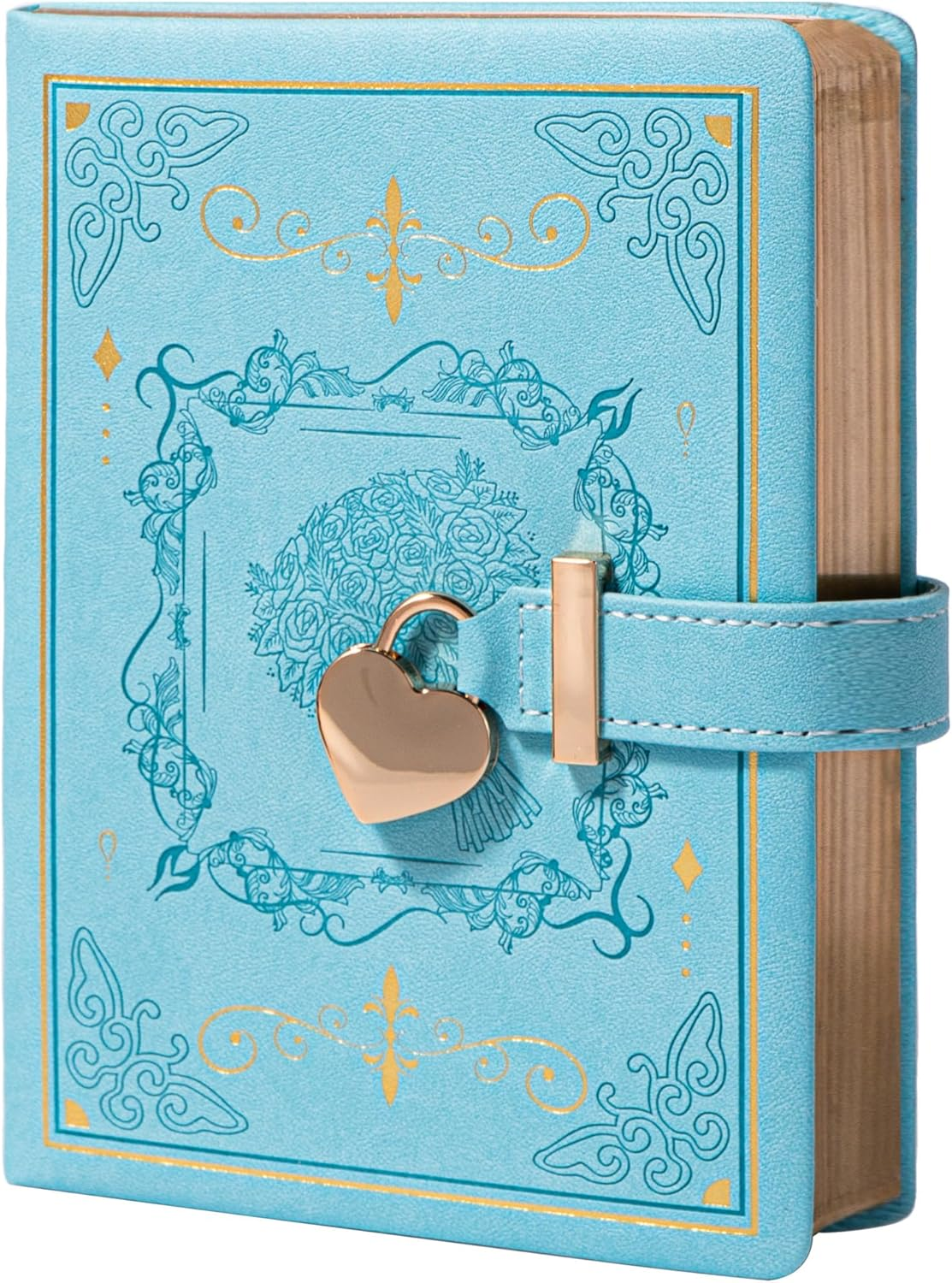Diary with Lock for Writing, PU Hardcover Leather Locked Journal, B6 Personal Organizer for Men Women, 288 Pages 100Gsm Ruled Paper