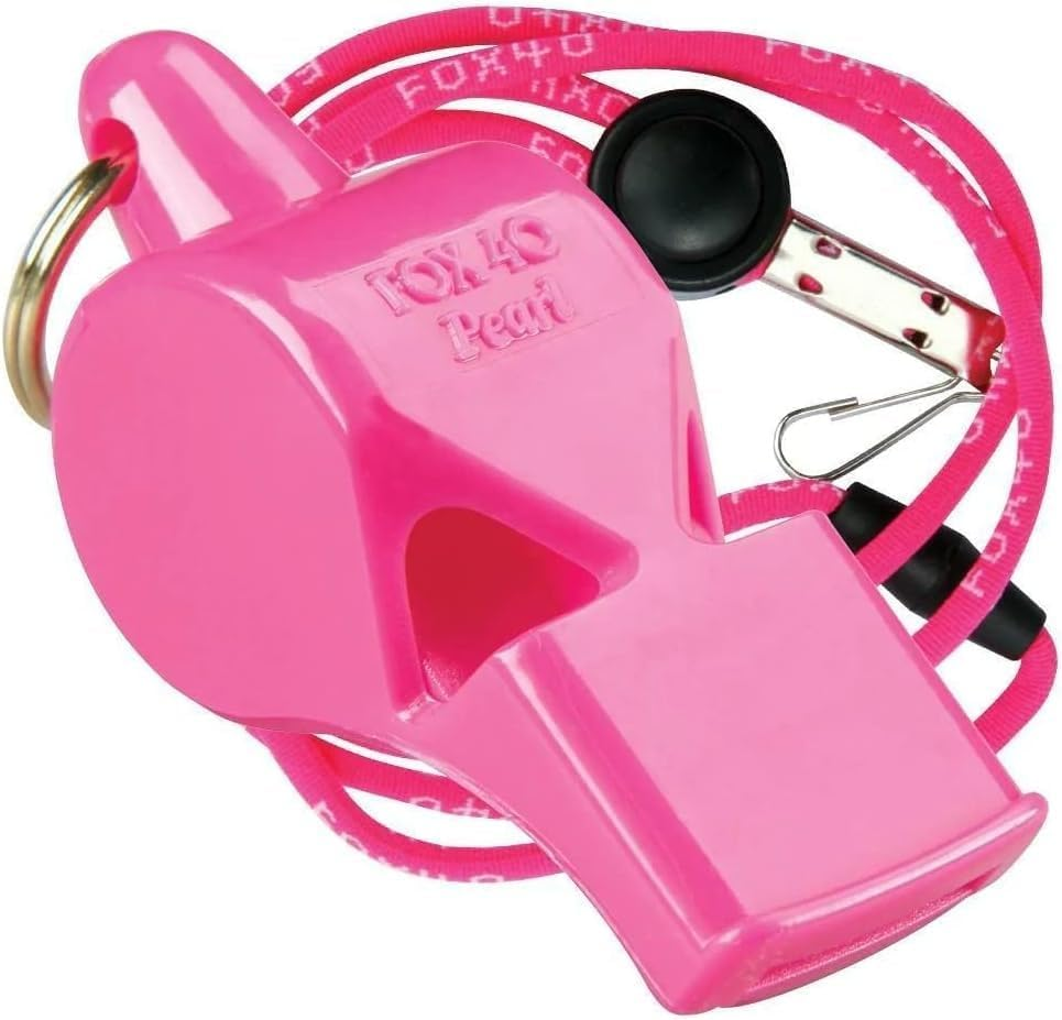 Fox 40 Pearl Official Whistle with Lanyard, Pink