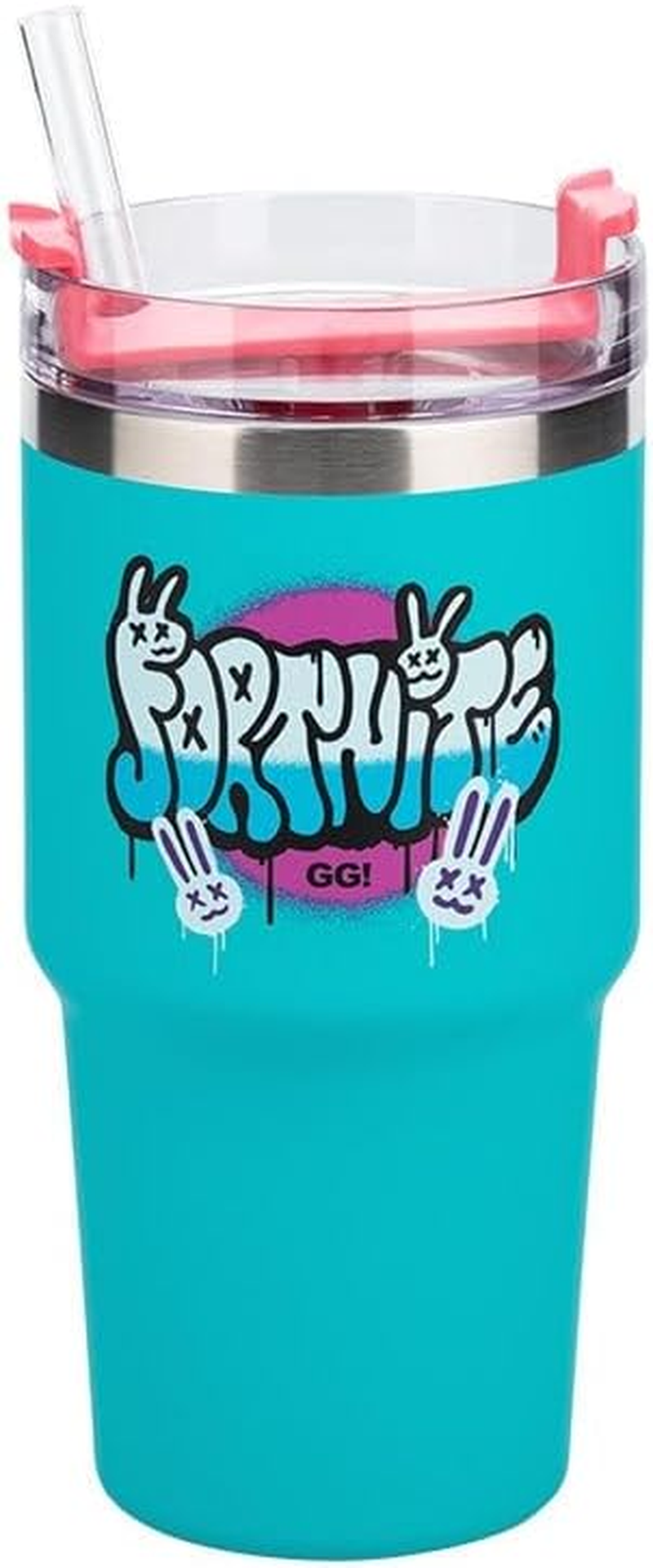 Paladone  600Ml Blue Insulated Gamer Cup and Straw, Officially Licensed Tumbler Water Bottle for Hot and Cold Drinks, Tea, Coffee