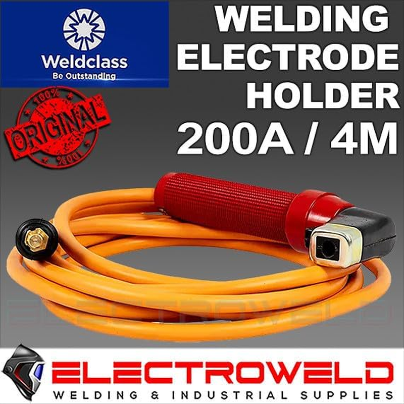 WELDCLASS 200A Earth Welding Lead Cable + Electrode Holder, 10-25 Dinse WC-06231 image number 1