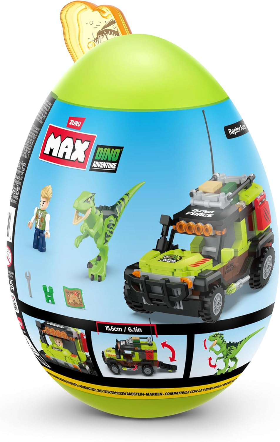 ZURU MAX Build Dino Escape Egg Capsule 252 Bricks image number 4