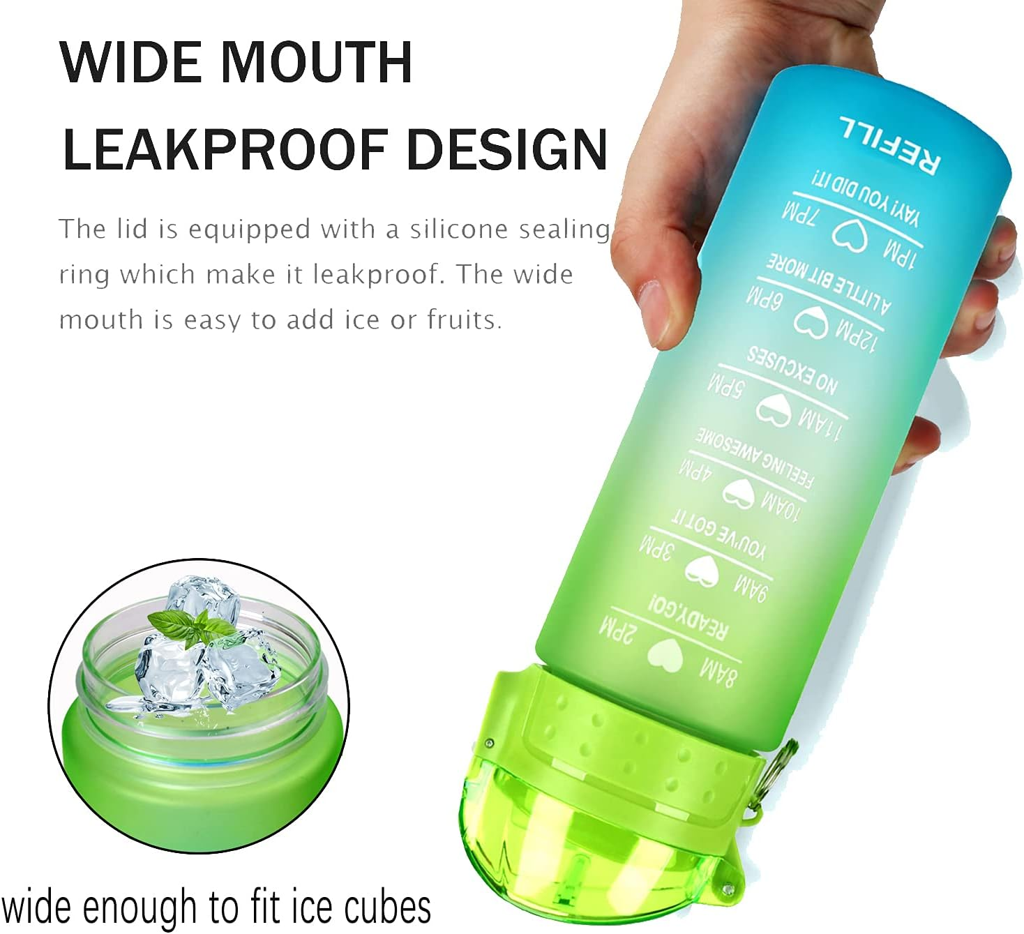 XACIOA 18Oz Water Bottle Kids with Straw,Drink Bottle with Time Marking Leakproof BPA Free,Ensure You Drink Enough Water Throughout the Day for Fitness and Outdoor Enthusiasts - 18-Lanzi image number 5