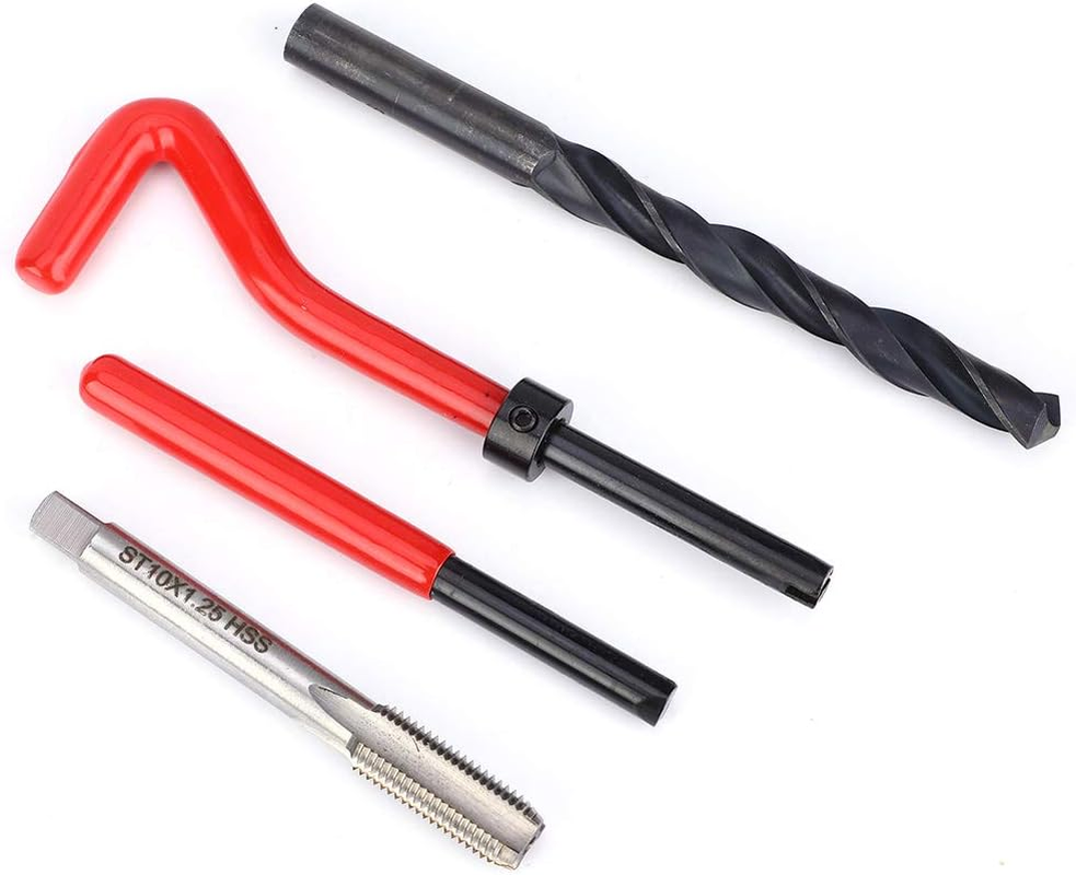 17Pcs Thread Repair Kit, M10X1.25 Length 2D Stainless Steel Thread Repair Tool Set, Professional Thread Repair Insert Kit for Auto Repairing image number 4