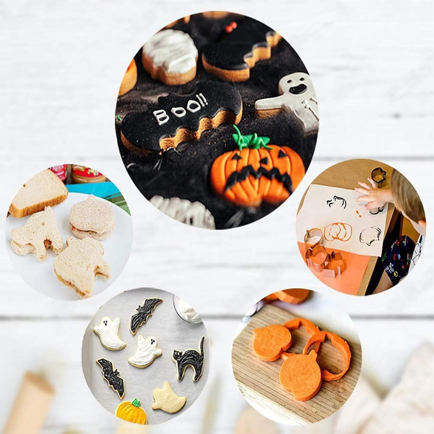 12 Pcs Halloween Cookie Cutters, Halloween Stainless Steel Cookie Cutter for Halloween Food Party Decorations - Molds Shapes Including Ghosts, Pumpkins, Bats, Wizard Hats, Spiders, Etc. ﻿ image number 5