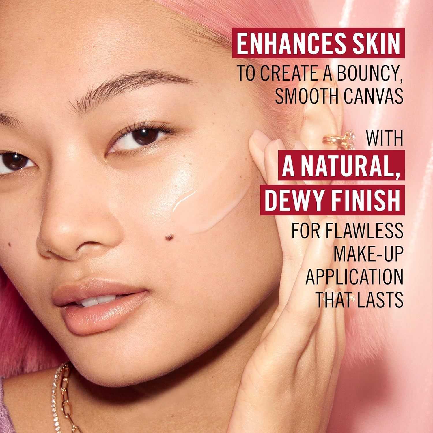 Rimmel Lasting Finish, Clear, Primer, Hydrating, Plumps Skin, Natural Dewy Finish, Smooths Fine Lines and Wrinkles, Vegan Formula, 100Ml