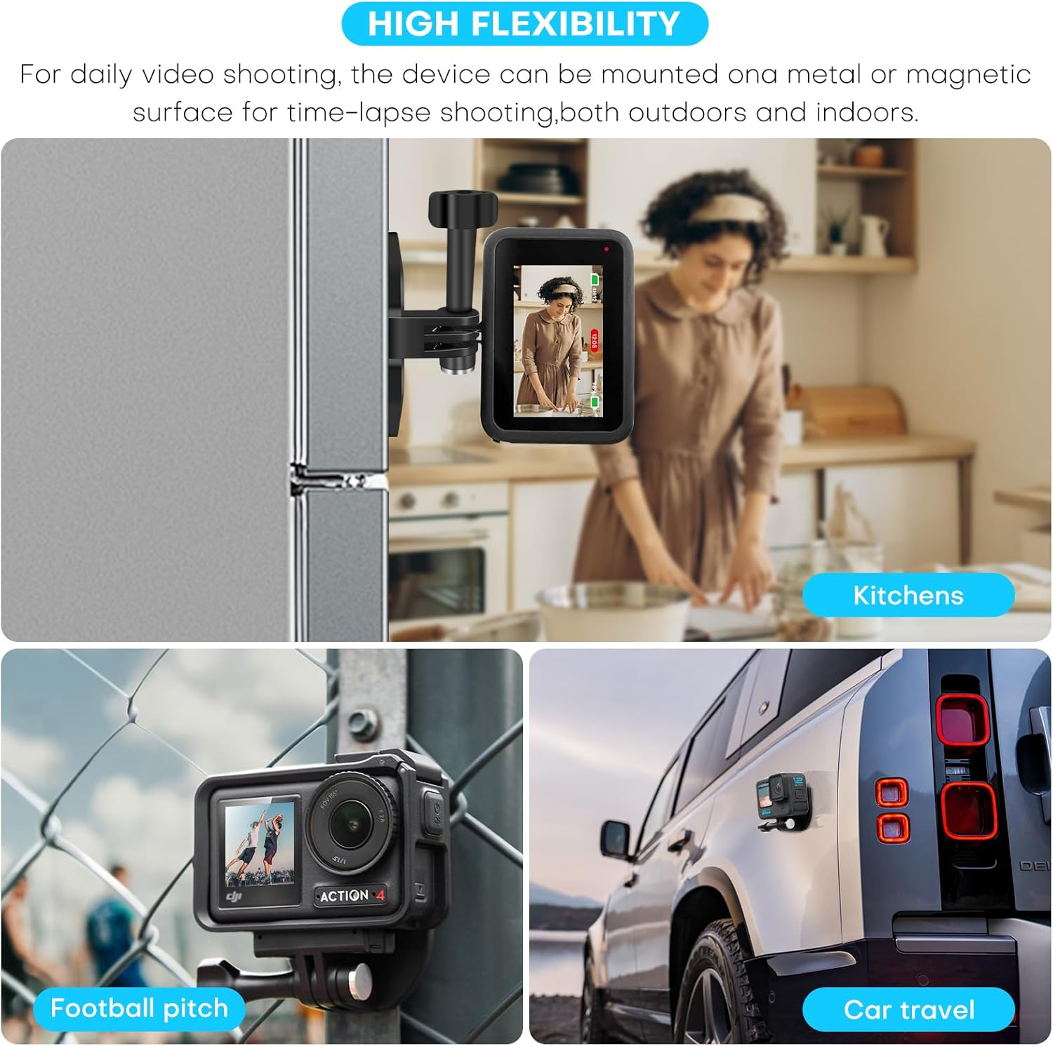 REYGEAK Magnetic Neck Strap Mount for Gopro Accessories First Person View Neck Mount Video Vlog Action Camera Mount Compatible with Gopro Hero 11 Black Hero 10/9/8/7/6/5, DJI Osmo Action 3, Insta360 Onex3 Onex2 Camera Cell Phone image number 4