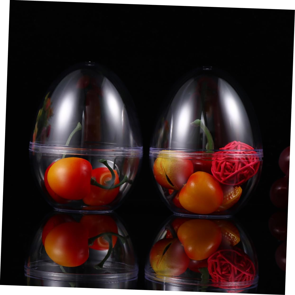 Alipis 12Pcs Easter Party Favors Eggs Fillable Stuffed Eggs for Extra Large Eggs Fillable Ornaments Clear Flat Bottom Egg Christmas Eggs White Egg Clear Candy Transparent image number 1