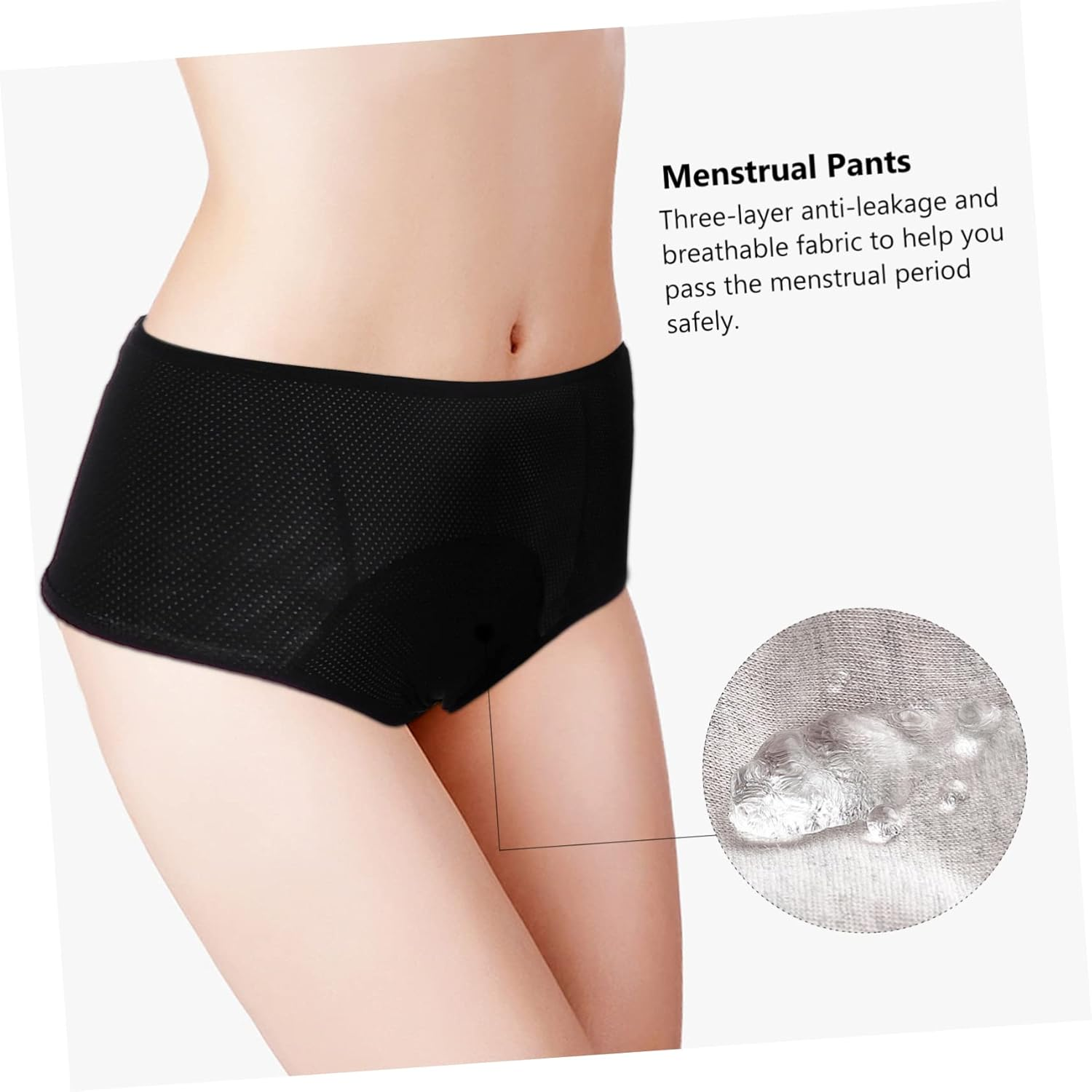 Beavorty Long Use Comfortable Material Menstrual Underwear for Girlfriend Wife Easy Clean Leakproof Black image number 1