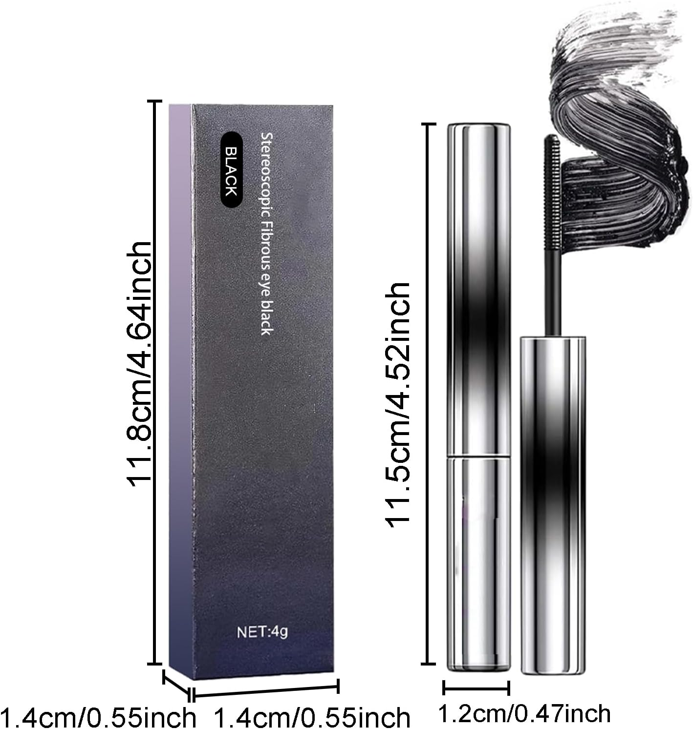 3D Curling Iron Wand Mascara, Metal Wand Mascaras, Iron Wands Rod Mascara,Smudge-Proof No Flaking, Create Thick, Clear Eyelashes,Waterproof Natural Long Lasting