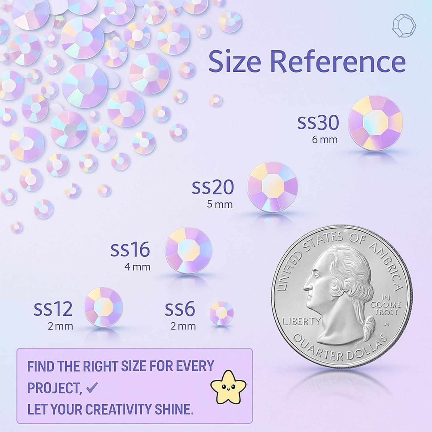 4Mm White AB Resin Rhinestones for Nail Art, DIY Crafts, and Decorations, Non-Hotfix, Requires Glue, Compatible with Tumblers Cups Shoes Clothes, 5000PCS by Damaill image number 2