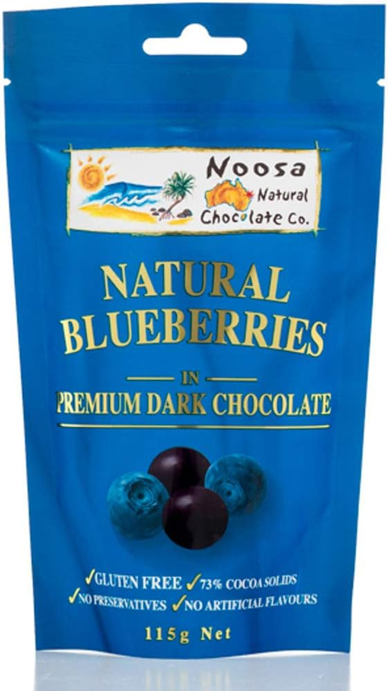 Noosa Natural Chocolate Co. Whole Blueberries Coated in Premium Dark Chocolate 115 G