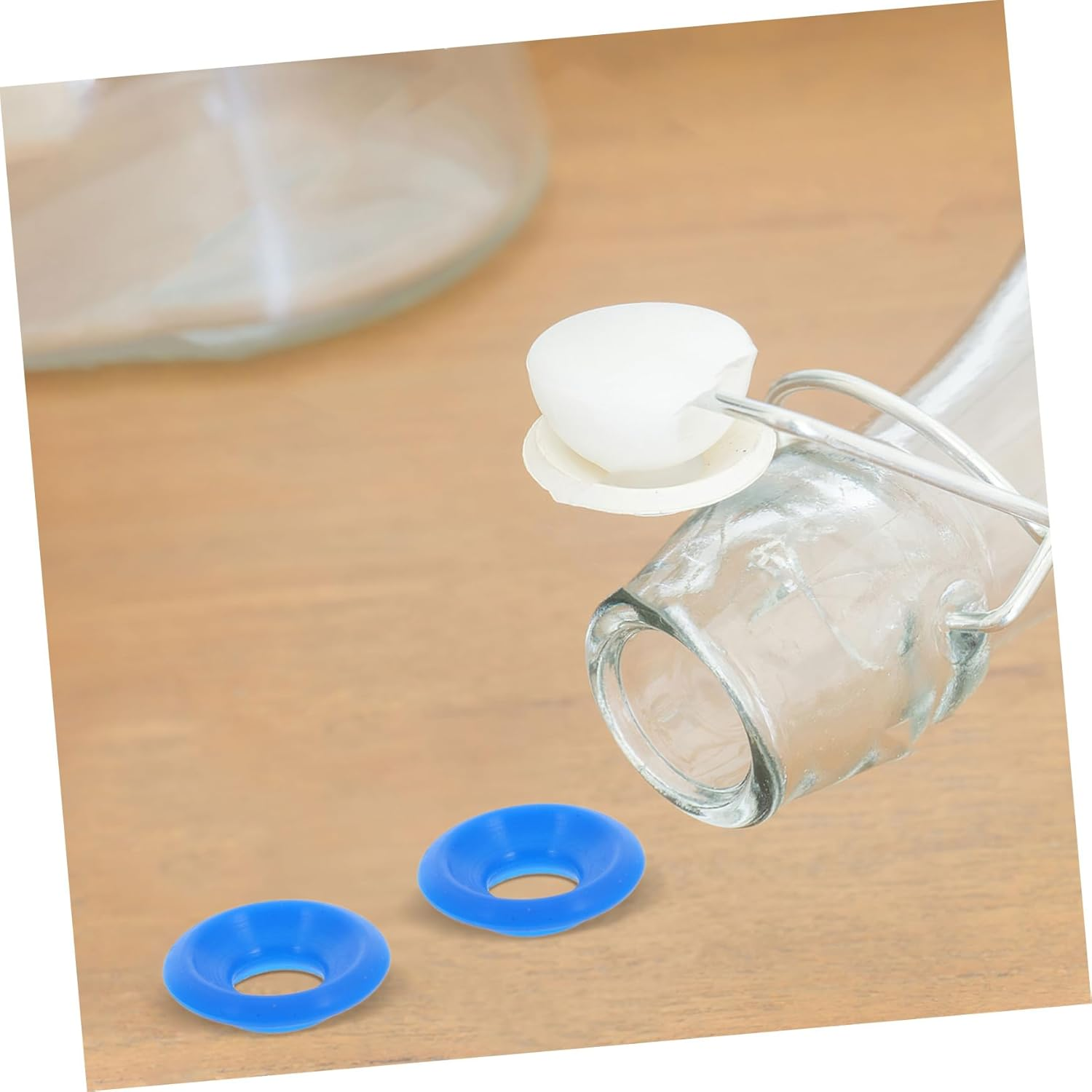 Cabilock 24Pcs Silicone Water Bottle Gasket Seal Rings Swing Flip Bottle Replacement Lid Rubber Sealing Stopper Caps for Wine and Home Brewing Kitchen Use image number 4