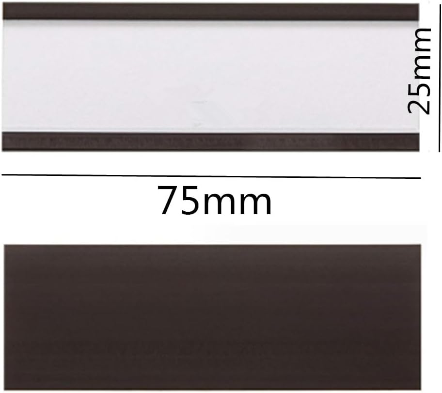 Loopunk 30 Pcs Magnetic Label Holder with Transparent Plastic Protective Film for Metal Shelves, Magnetic Labels and Labels (7.6 X 2.5). image number 1