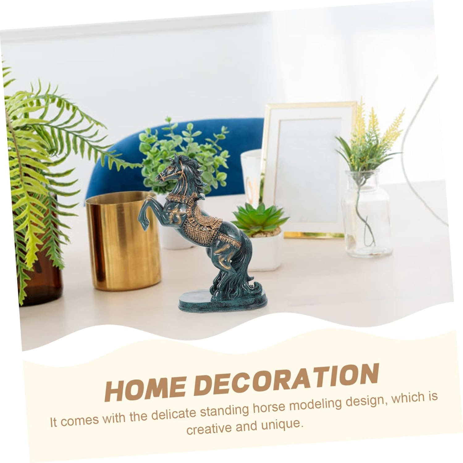 Adorable Horse Ornaments Resin Horse Figurine Christmas Ornament Home Decor image number 1