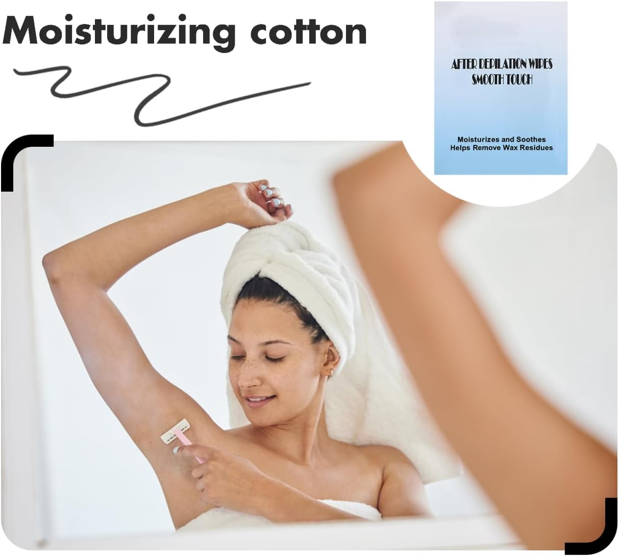 TOVINANNA 20Pcs Wax Remover Wipes Reduces Redness Removes Residue Body Facia Post Waxing Treatment