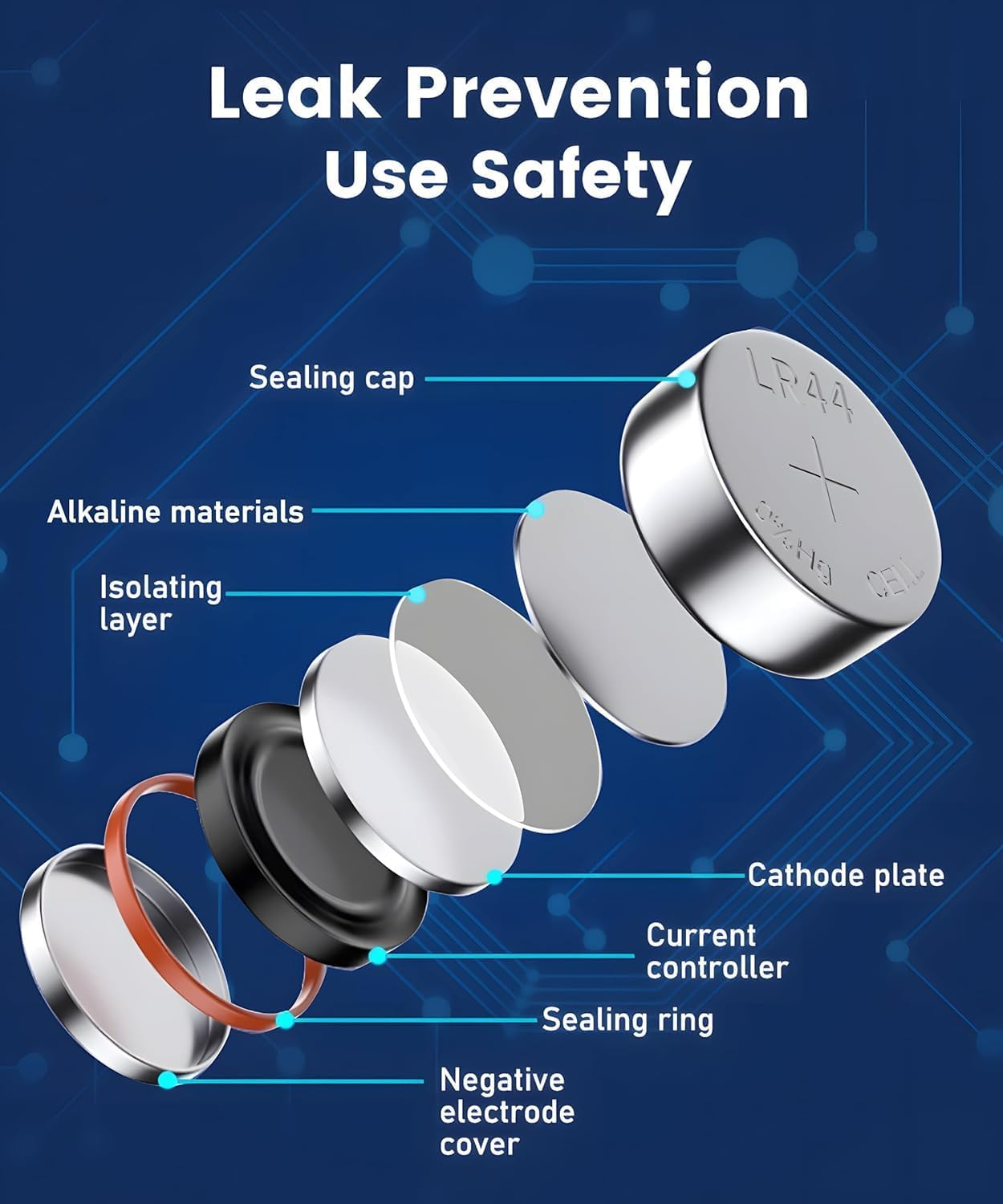 10 Count AG13 Battery LR44 Button Cell Batteries L1154 Battery 1.5V G13 357 303 SR44 LR1154 Button Coin Batteries for Calculator Watch image number 4