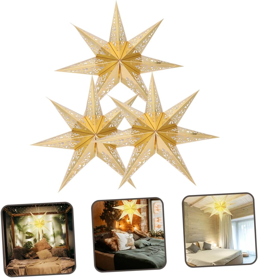 CAXUSD 3Pcs Star Lampshades Decorative Paper Shades for Home Decor for Bedroom Living Room Kitchen and Hallway Lighting image number 6