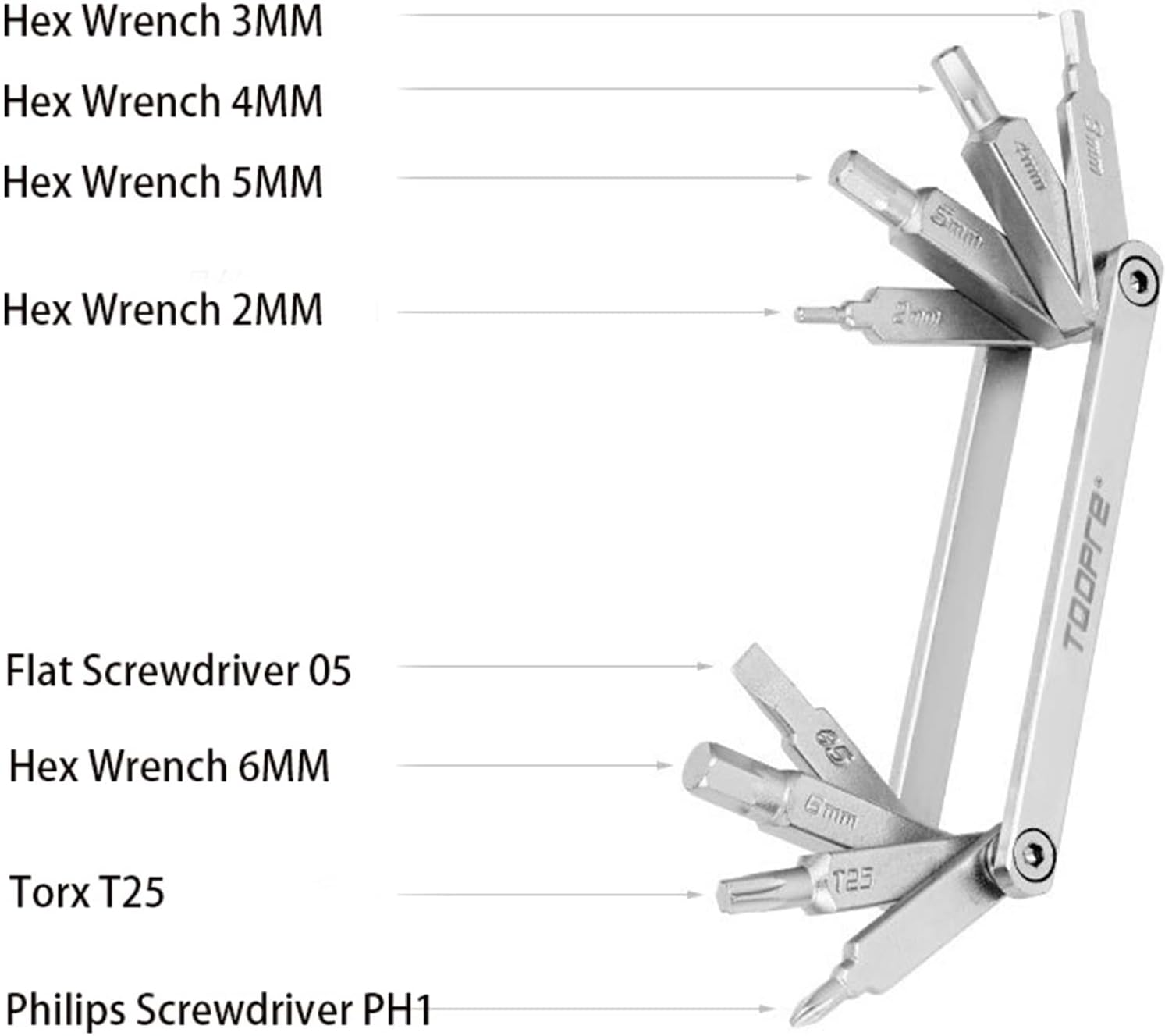 Bike Multi Repair Tool , 8 in 1 Multifunction Compact and Lightweight Repair Kit for Road and Mountain Bikes
