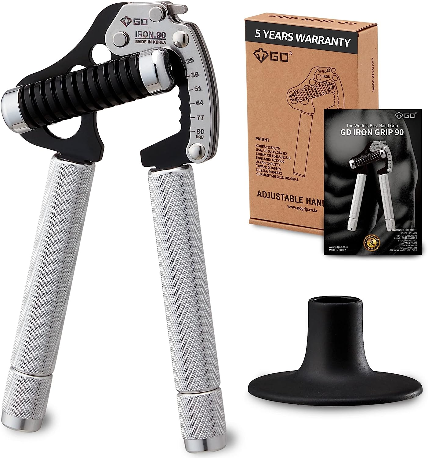 GD Iron Grip Hand Grip Strengthener (Adjustable Hand Grips for Strength Training) Wrist and Forearm Workout Grip Strength Trainer