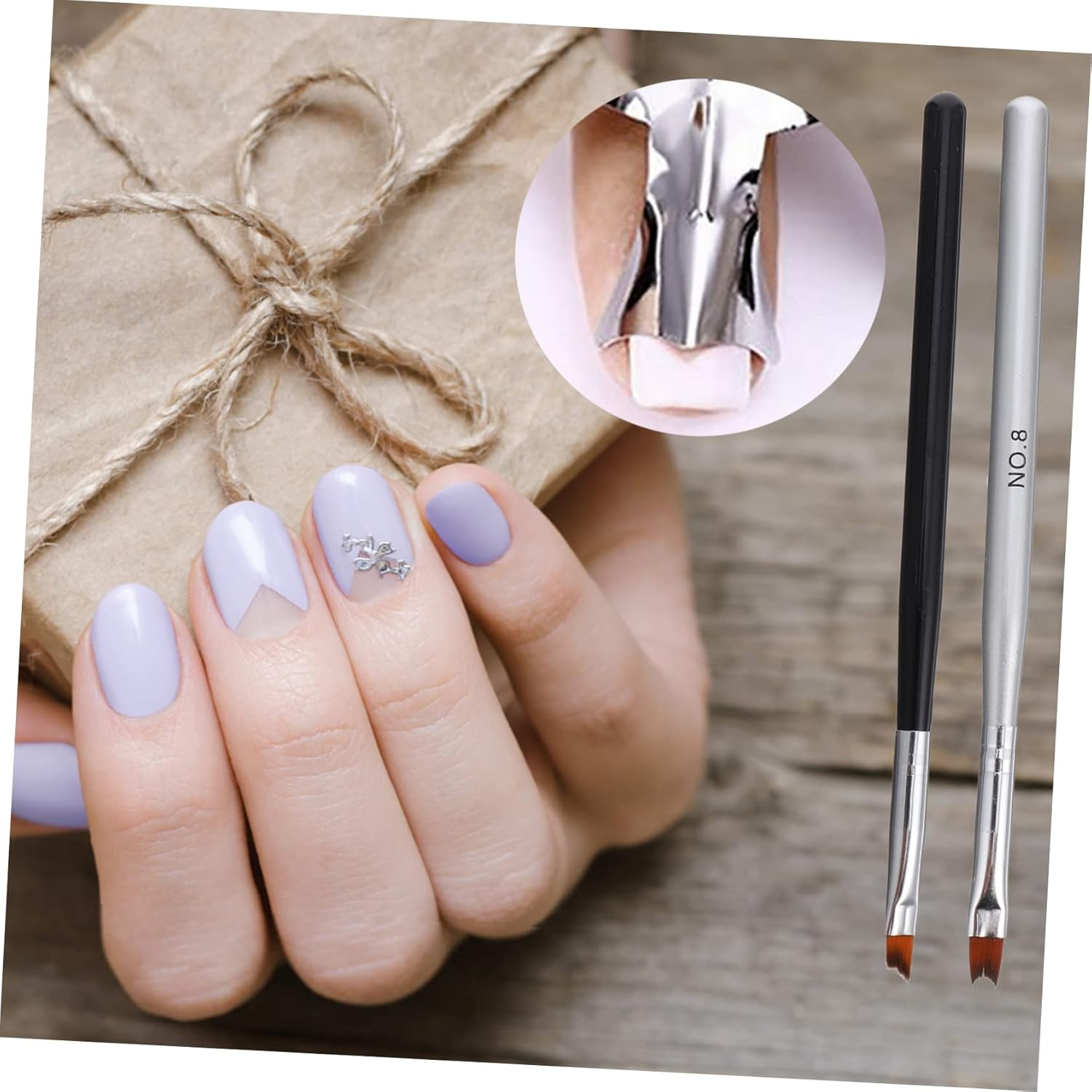 Baluue 8Pcs Gel Cutter Tool French Manicure Templates Nail for Fingernails Toenails image number 6