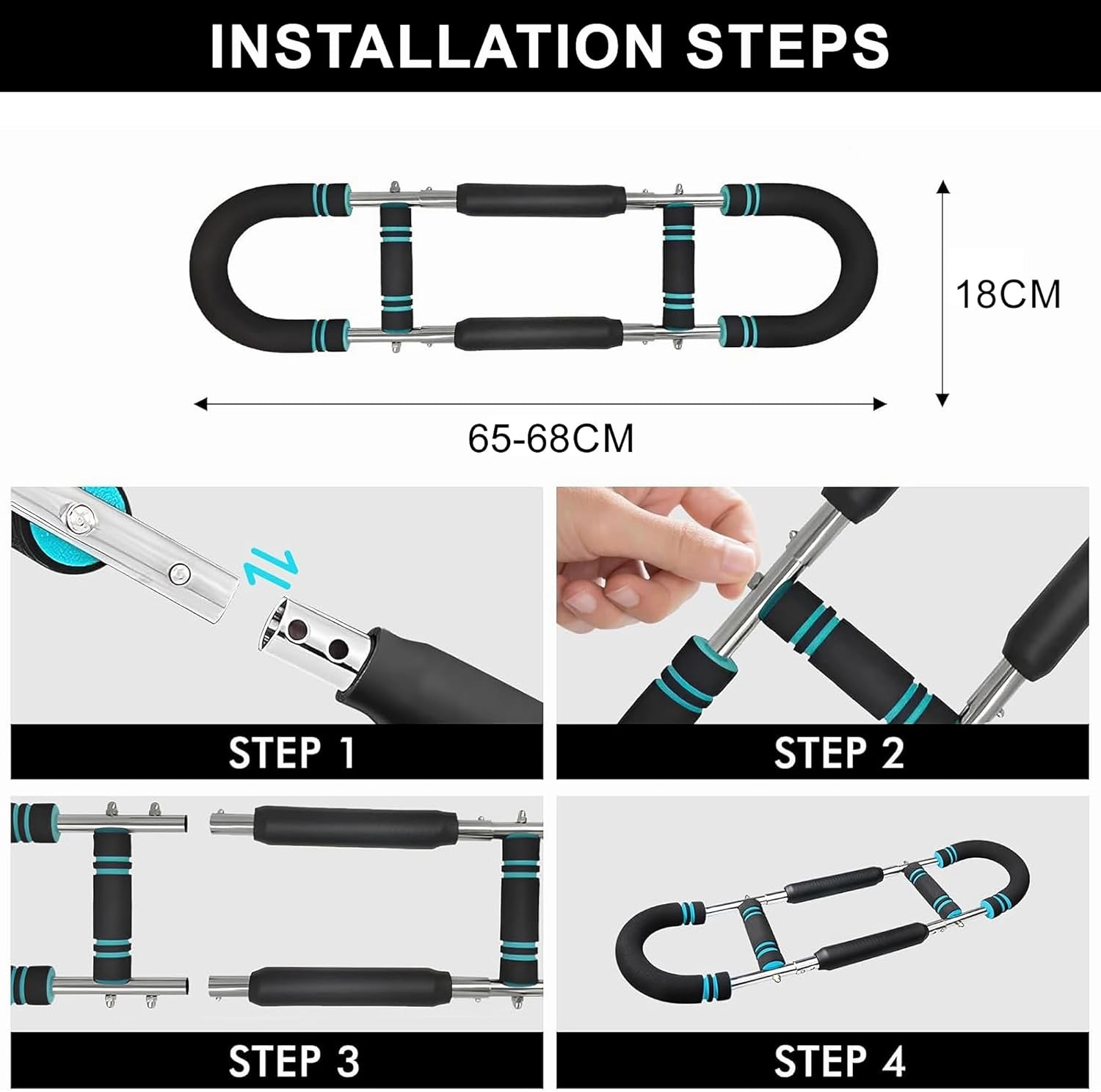 Kicttule Power Twister Arm Trainer for Men, Portable 40-100Lb Adjustable Chest Workout Equipment, Arm Strength Exerciser Power Bar, Chest Clip Muscle image number 3